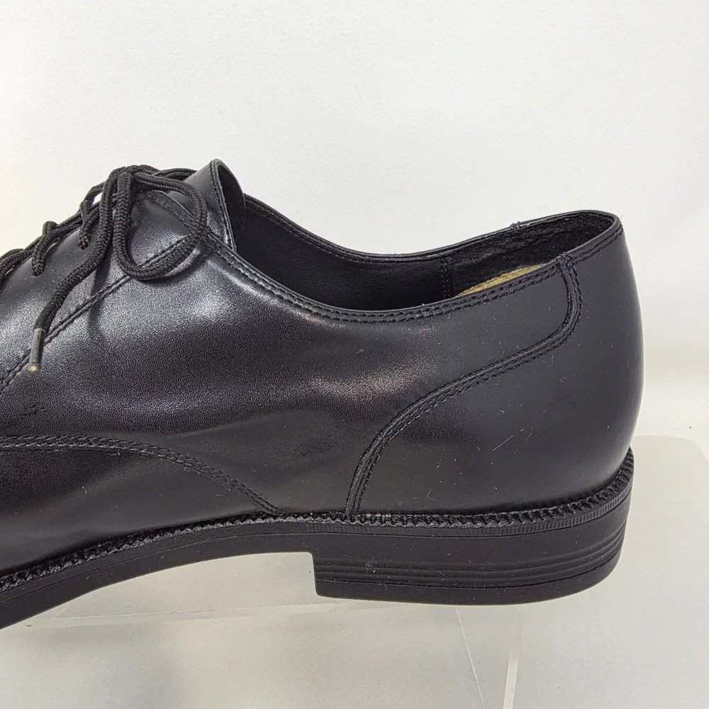 Hush Puppies Oxford Mens 13 M 15175 Black Leather Cap Toe Dress Shoes Excellent